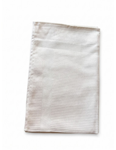 Torchon microfibre blanc en nid d'abeille
