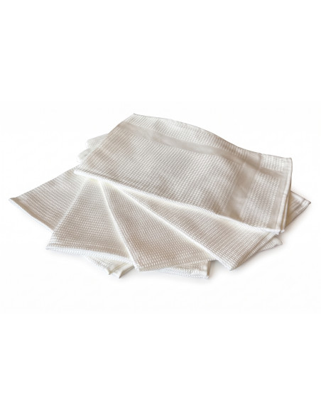 Torchon microfibre blanc en nid d'abeille