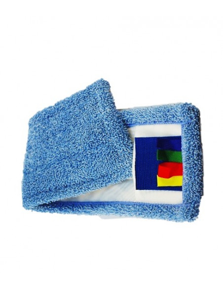 Frange microfibre bleue Micro+  languette + poche