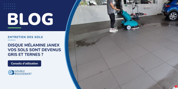 Disque mélamine grise Janex : retirer avec de l'eau l'accumulation de saleté sur vos sols gris et ternes